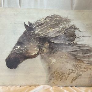 18x24 Wooden Foil Horse Wall Art